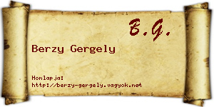Berzy Gergely névjegykártya